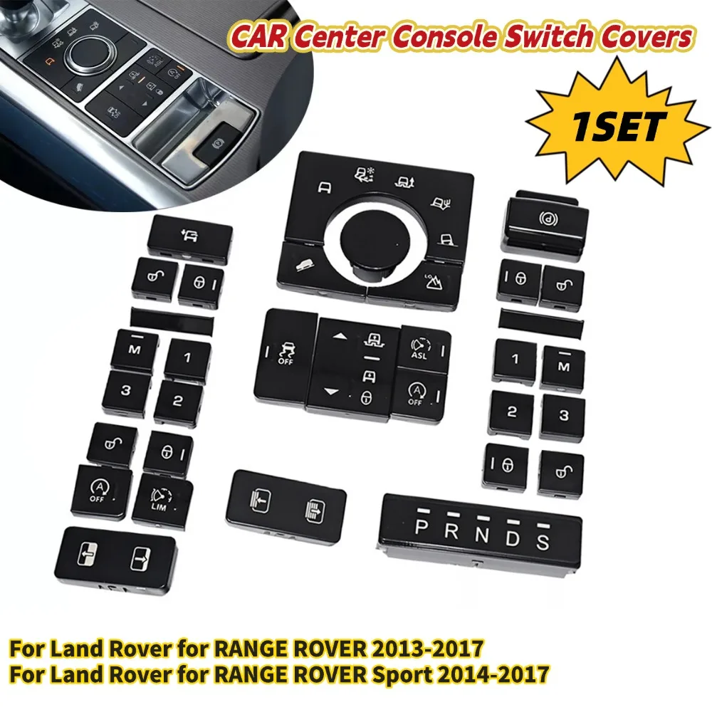 Cache de bouton de sélection du mode de conduite sur terrain pour Land Rover Rover Sport 2013-2017, bouton de commande de la console centrale, plastique noir T