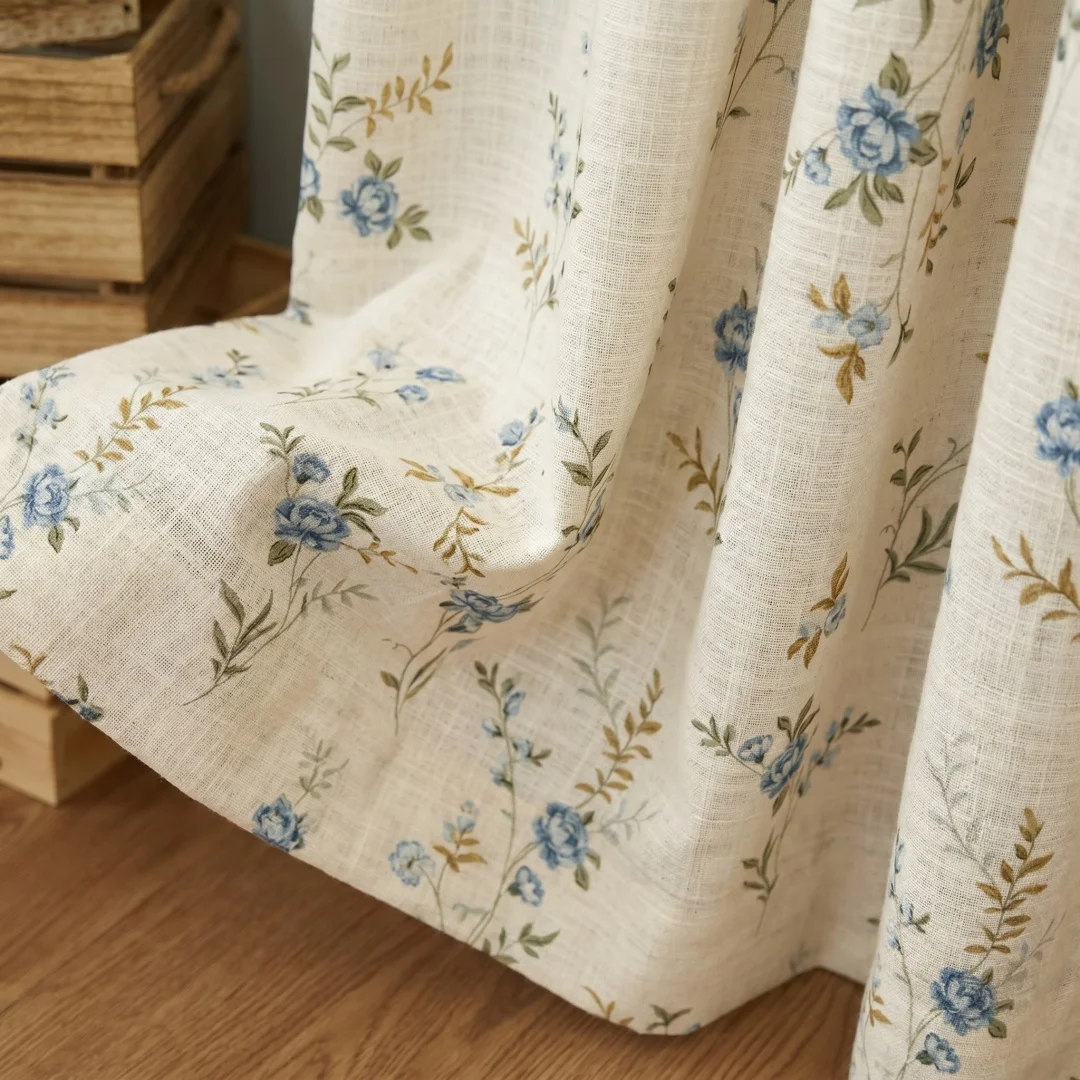 

Curtains are small and fresh, English pastoral style, American country small floral cotton and linen printed curtain screens.