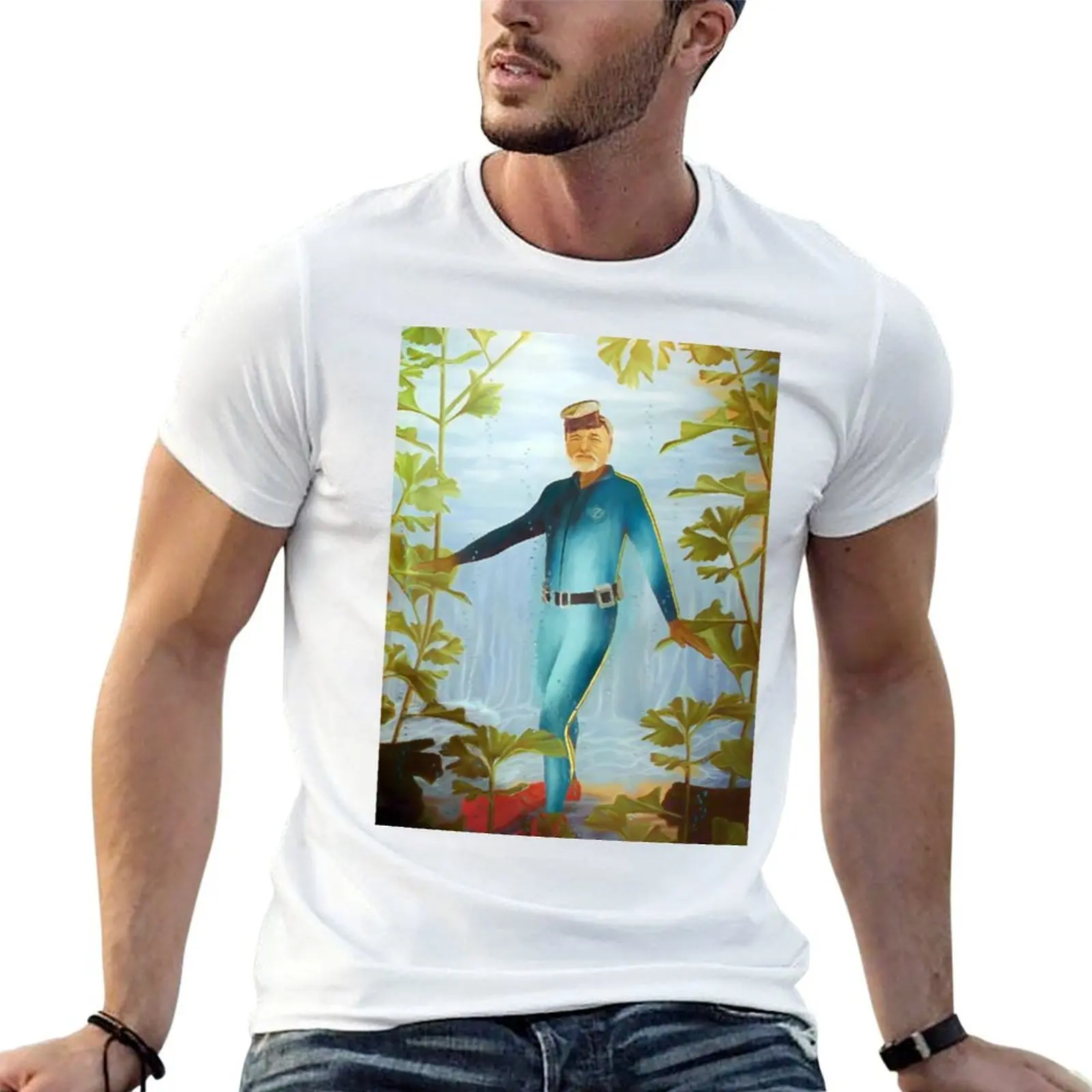 

Bill Murray as Steve Zissou, Very Lifelike... T-Shirt man t shirt heavy cotton man t shirt cotton high quality T-Shirt