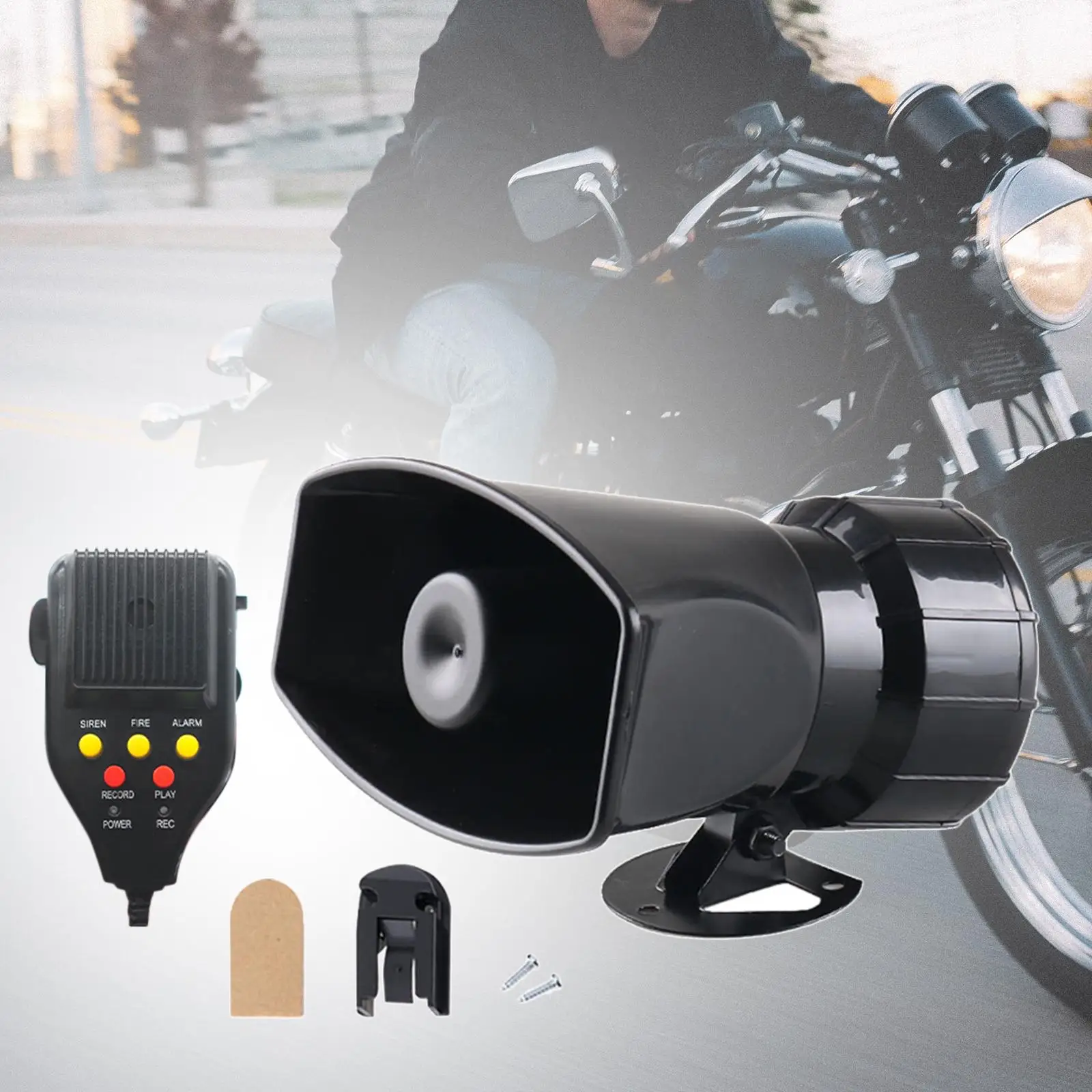 Loud Car Alarm Speaker Enhanced Sound Horn Kit Emergency PA System for Truck Boat Motorcycle Automotive