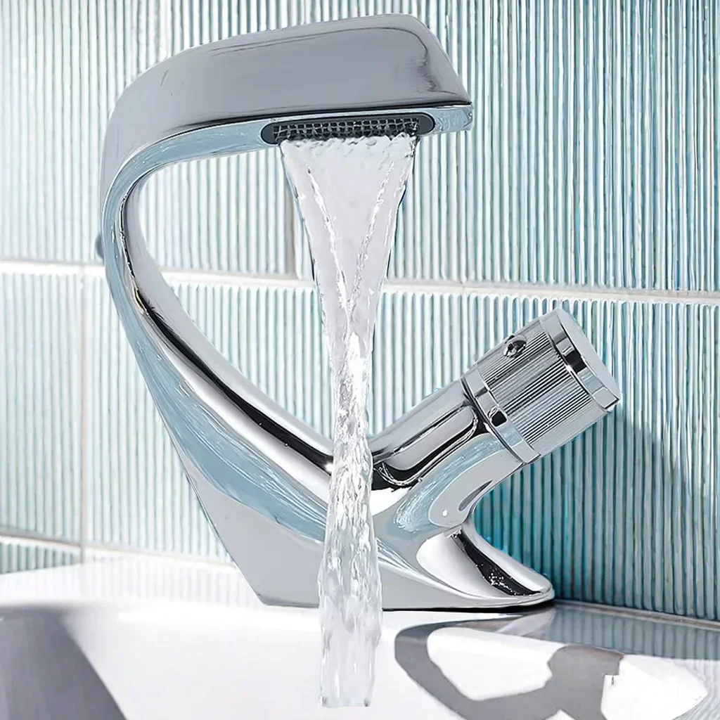 

Basin Faucets Chrome Mount Hot Cold Bath Matte Modern Bathroom Mixer Tap Brass Washbasin Faucet Single Handle Elegant Crane