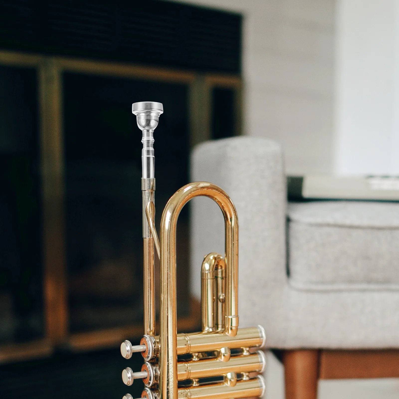 

Trumpet Mouthpiece Silver Plated Replacement for Beginners Professional Players Durable Smooth Surface Musical Instrument