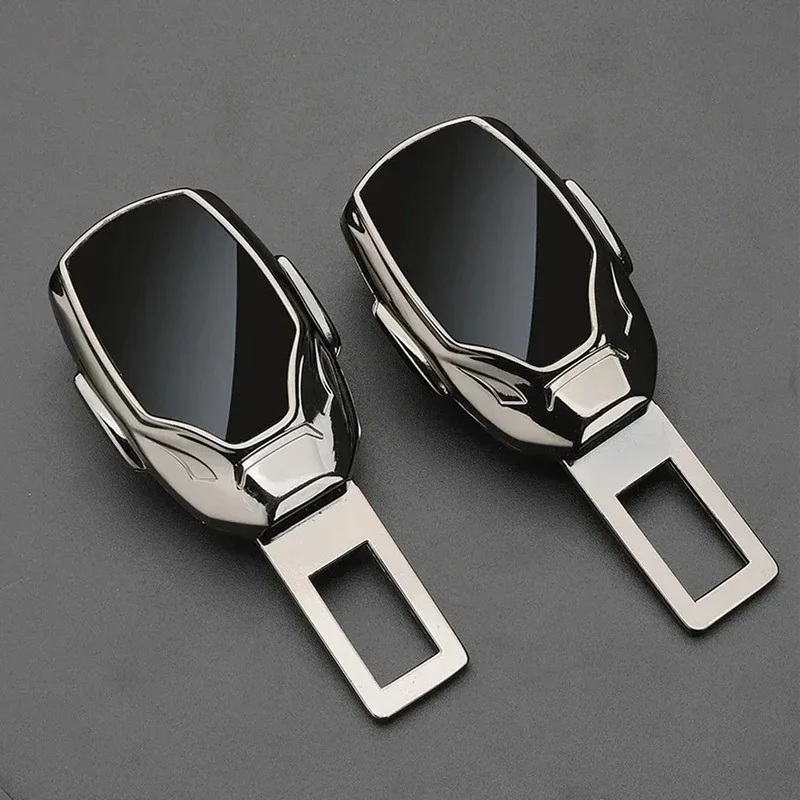 2Pcs Car Seat Belt Clip Extender Alloy Safety Seatbelt Lock Buckle Plug Insert Socket Extender Safety Buckle For Tesla Porsche