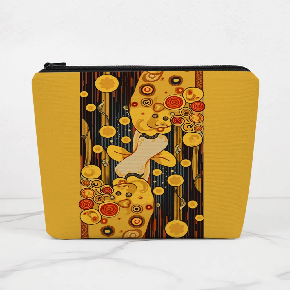 Artistic Floral Abstract Pattern Design Makeup Bags for Girls Cosmetic Pouch Toiletry Bag Pencil Case Travel Storage