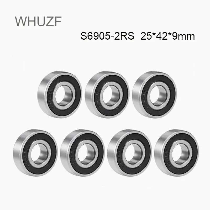 WHUZF Free Shipping 2/5PCS S6905-2RS S6905RS S61905-2RS 25*42*9mm 440C Stainless Steel Deep Groove Ball Bearing S6905RS