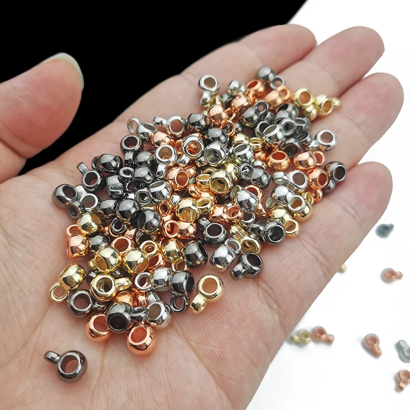 50~200pcs 6/8mm Round Pendant CCB Material Gold Silver Plated Spacer Loose Beads For Jewelry DIY Necklace Making Accessories