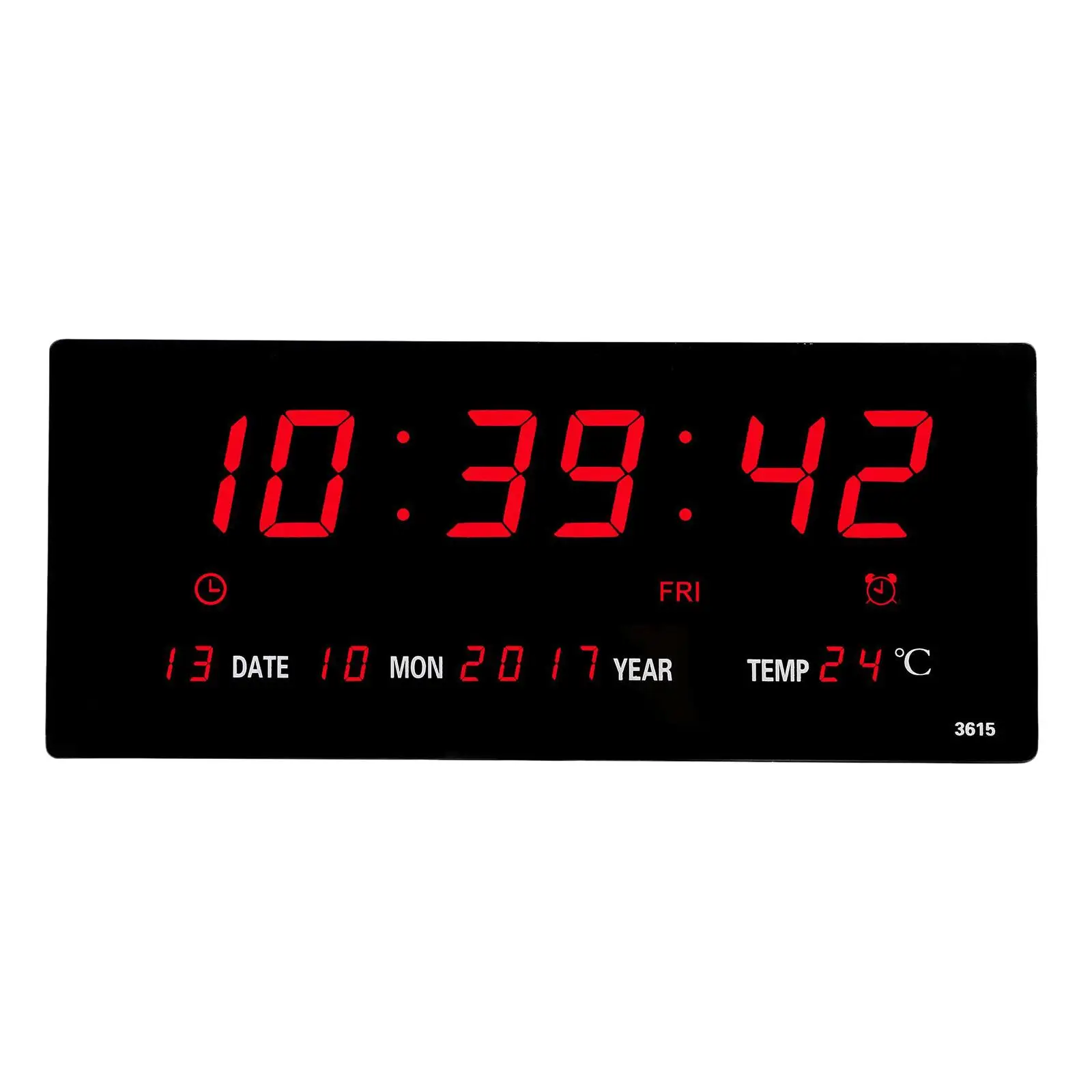 LED High Brightness Hanging Digital Wall Clock Big Time Temp Daytime
