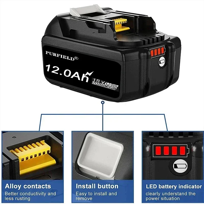 original 18V for Makita 9.0Ah 12.0Ah lithium-ion rechargeable power tool 18V replacement battery BL1860 BL1830 BL1850 BL1860B image 6
