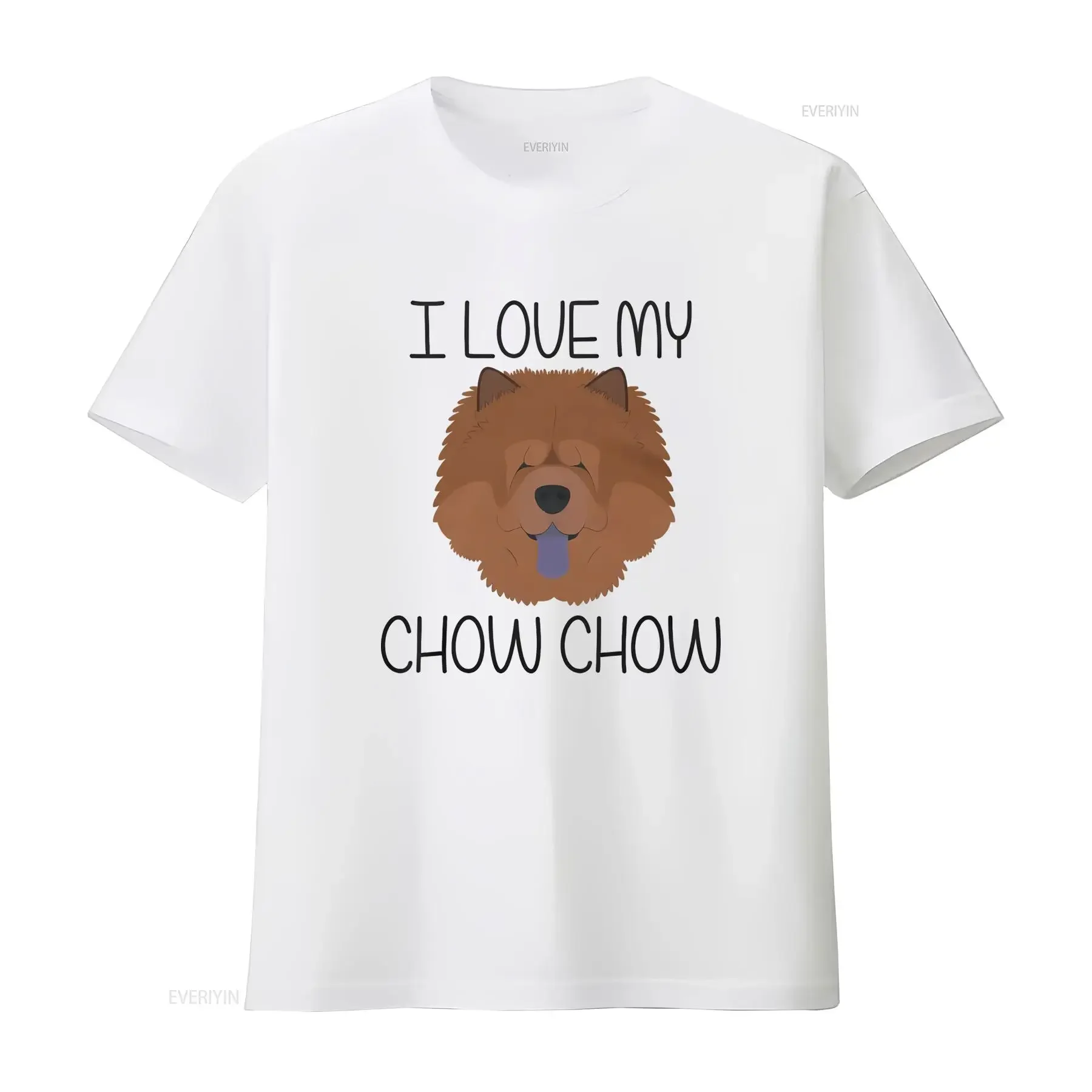 Camiseta I Love My Chow Dog para amantes de los animales, todas las tallas, gris, blanco, vintage, lavada, informal, estilo streetwear, elegante, suave, con gráficos, cómoda