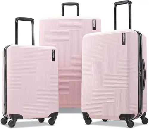 

American Tourister Stratum XLT Expandable Hardside Luggage with Spinner Wheels, Pink Blush, 3-Piece Set (20/24/28)