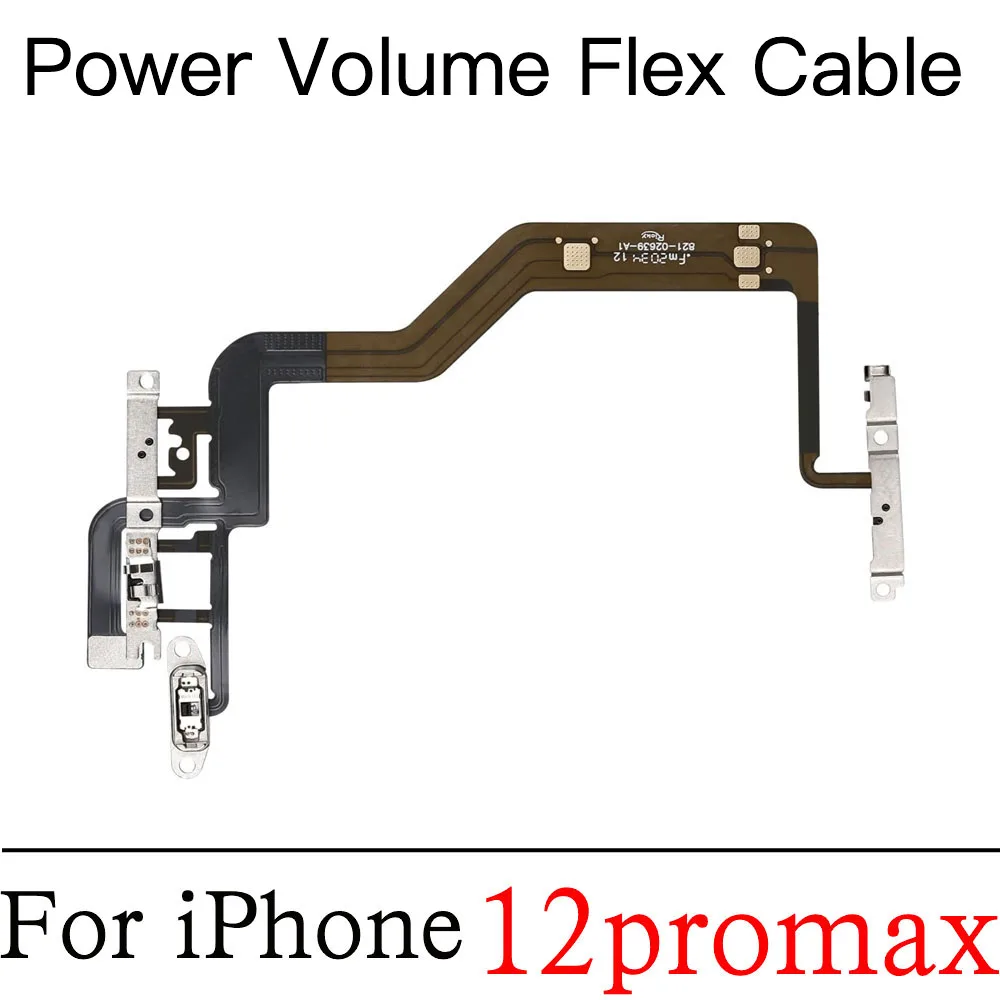 تشغيل/إيقاف تشغيل زر التحكم في مستوى الصوت، كابل مرن لضوء فلاش ميكروفون لاستبدال iPhone 12 Mini Pro Max