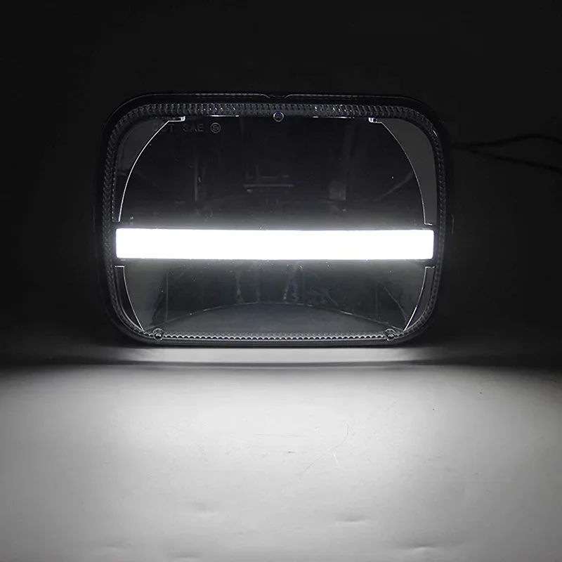 High Low Beam Headlamp 5x7 7x6 Inch Square Led Headlight for Jeep Cherokee XJ Wrangler YJ