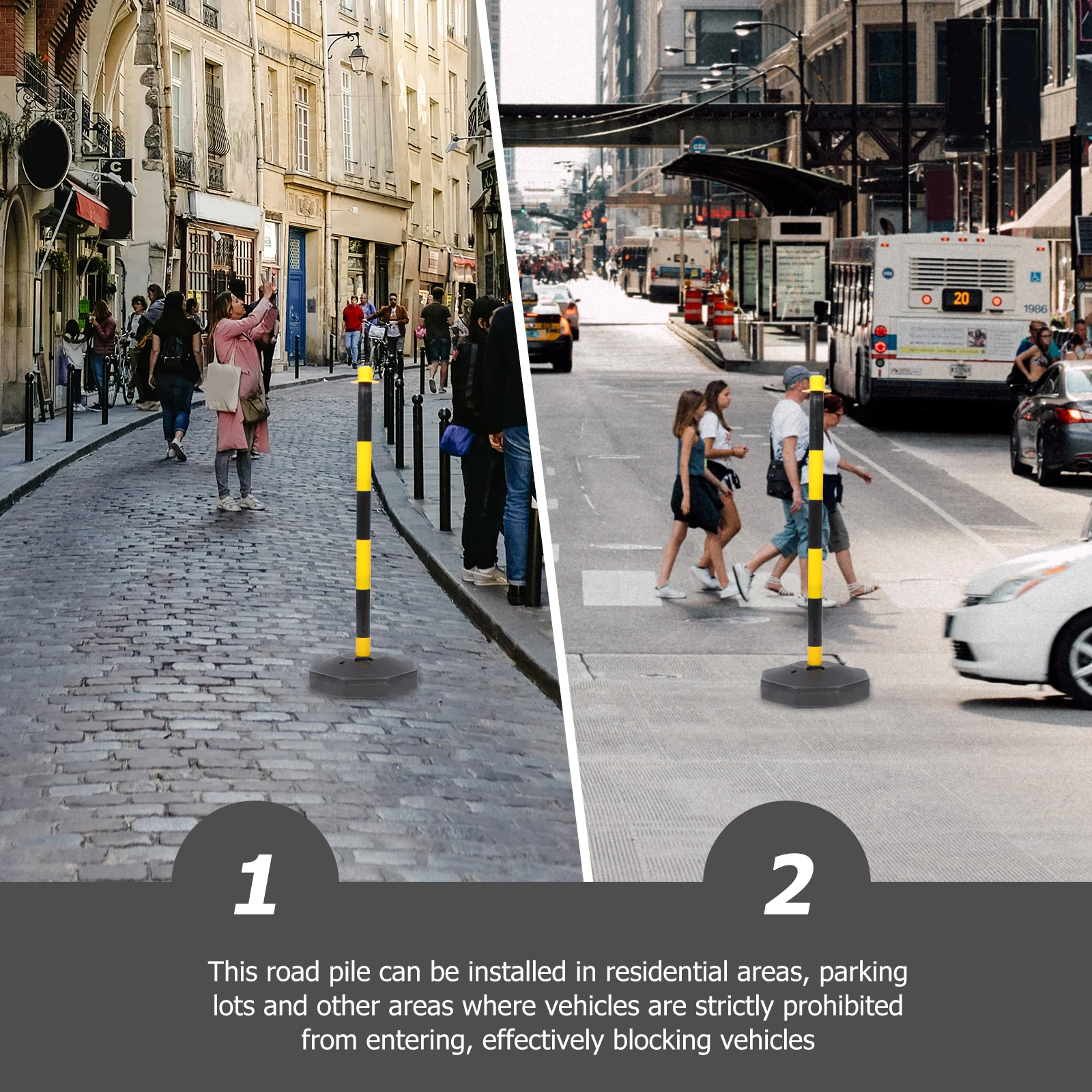 1개 충돌 방지 기둥 방수 교통 안전 경고 파일 도로 차단 콘 탄성 가드레일