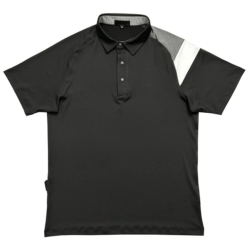 Men's Color blocked Top Spring/Summer New Product Golf Outdoor Quick drying Sports Short sleeved T-shirt Breathable Polo Shirt