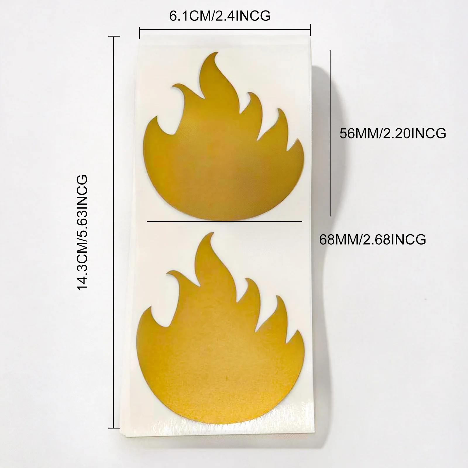 50pcs Scratch Off Stickers 56*68mm Golden Flame Shape Color Blank For Secret Code Cover Home Game Wedding Message