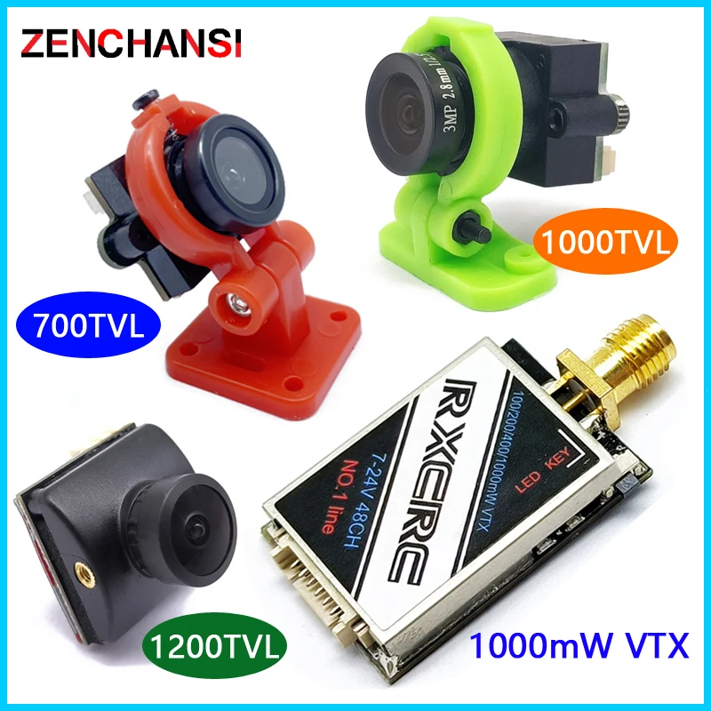 FPV 700TVL 1000TVL1200TVL FPV كاميرا NTSC PAL للتحويل RXCRC 48CH 1000mW الارسال ل FPV RC سباق الطائرة بدون طيار