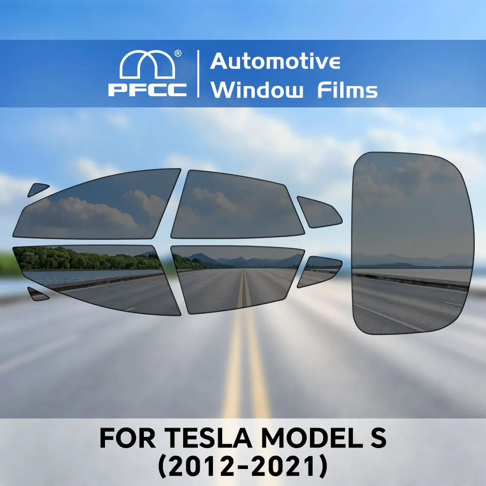 

PFCC Precut Removable Window Tint Film for Tesla Model S 2012-2021 99% UV Protection Summer Tint Kit Solar Film Sunshade Privacy