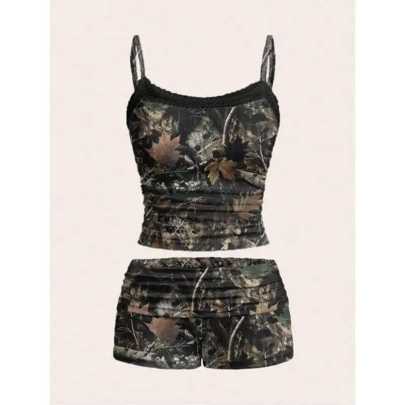 

Женский комплект жилета и рта с принтом Le, повседневная спортивная одежда, осенняя длина Seven Sve, трансграничный новый Sle