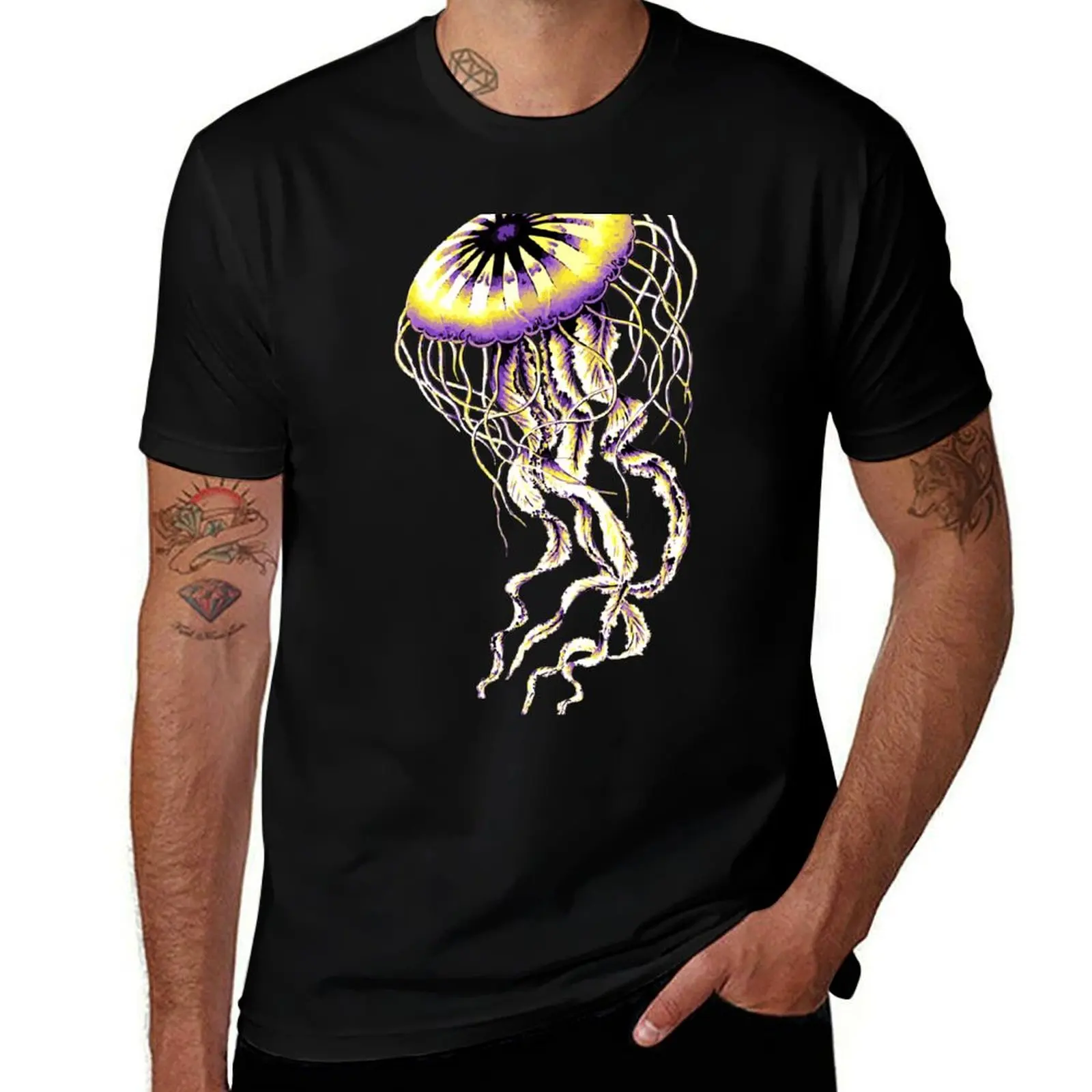 

Nonbinary Pride Realistic Jellyfish T-Shirt t shirt man designer cotton t shirt pack man t shirts cotton T-Shirt