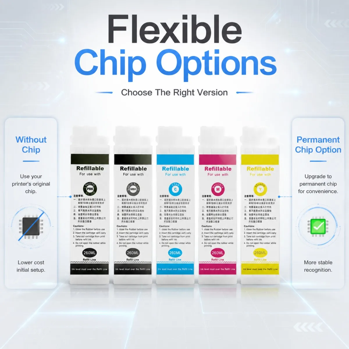 5COLOR  PFI 120 Refillable Ink Cartridges For Canon TM200 TM205 TM300 TM305 200 205 300 305 Printer Ink Cartridges PFI 120 Chips