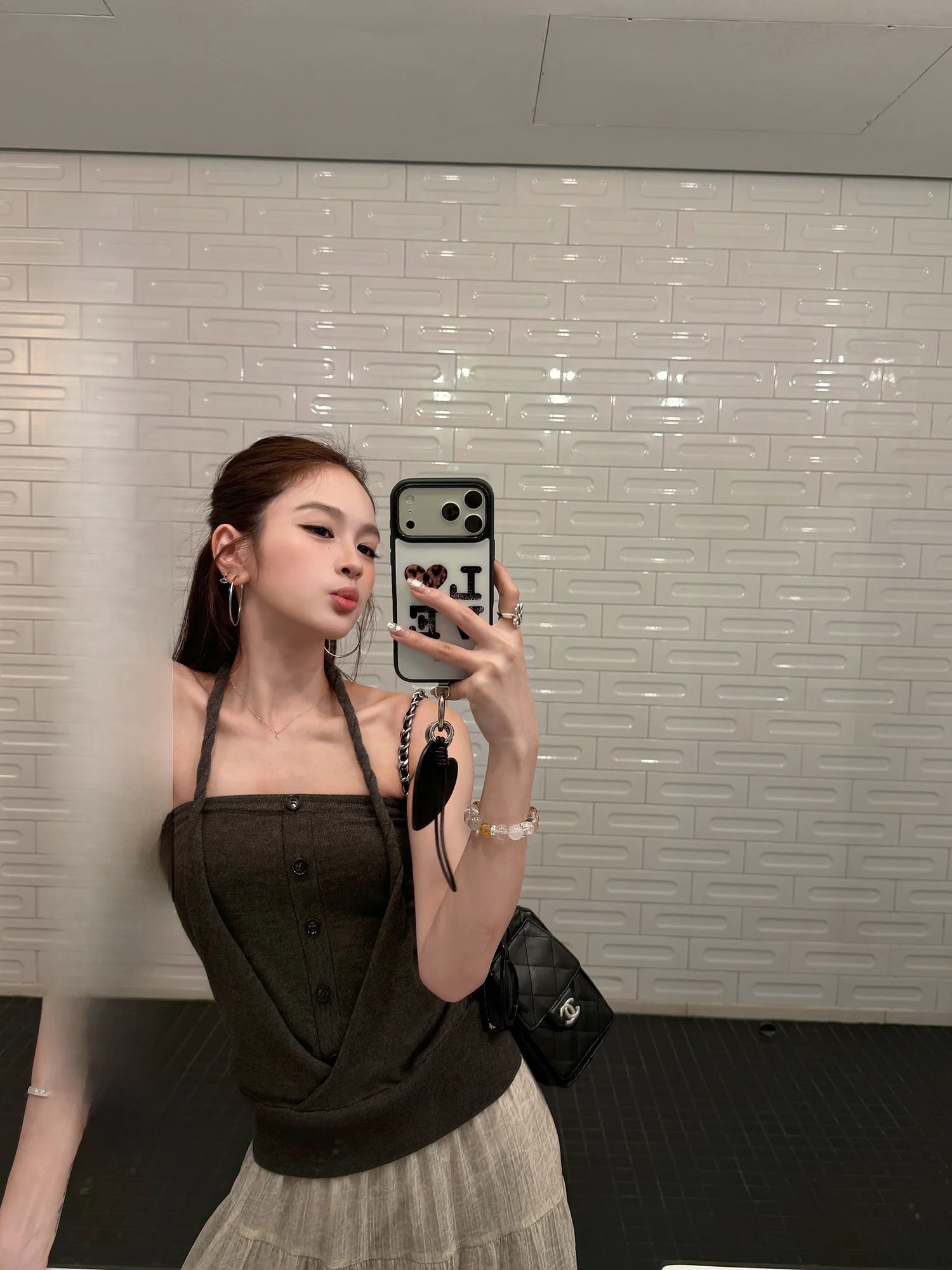 

Goo Goo Eyes Wool Knitted Crossed Wrap Neck Strapless Women Summer Spicy Girl Halter Top Nylon Fabric Straight Cut Short Length