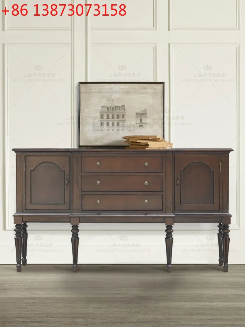 American-style bucket cabinet storage cabinet simple locker, retro solid wood size apartment entrance cabinet restaurant dining