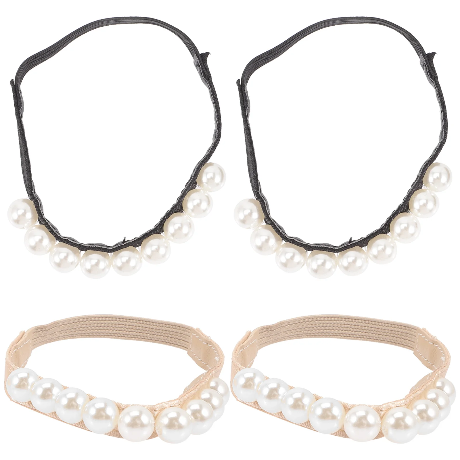 

2 пары нескользящих шнурков для обуви на высоком каблуке, эластичные съемные ремни для обуви с жемчугом, ремни на щиколотке, сменные аксессуары для каблуков