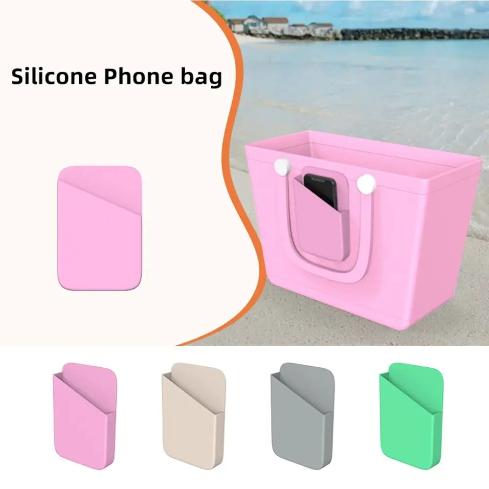 Soft Flexible Phone Storage Bag Silicone Bag Reusable Organizer for Bogg Bag Ideal Beach Bag Connector