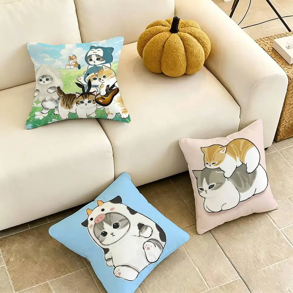 

Mofusands L-Lovely Cat Square Double-Sided printed Pillow Case Bedroom Bedside Pillow Sofa Cushion Cover Gift