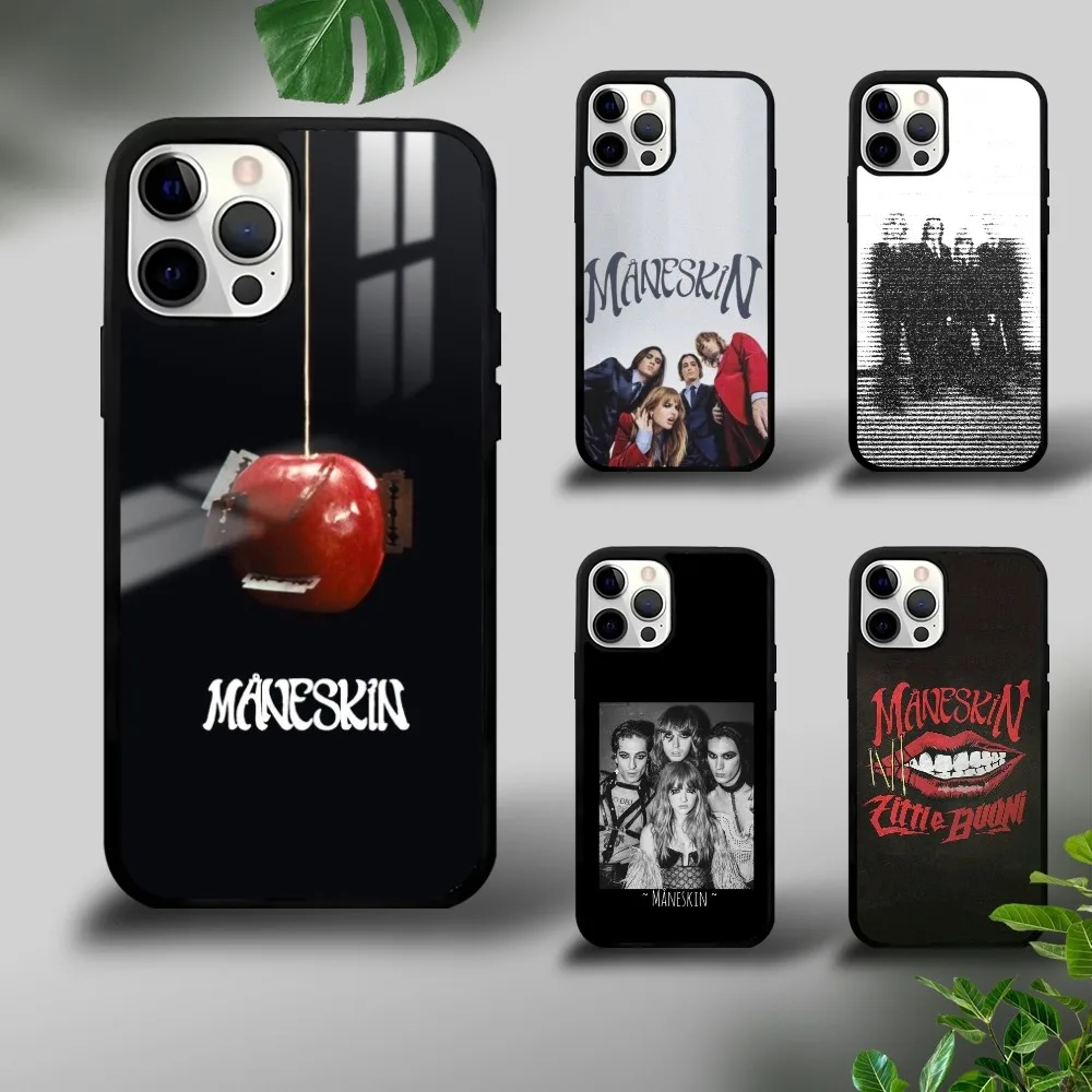 

M-Maneskin Music Band Phone Case For iPhone 16 15 14 13 12 11 Pro Xs Max Mini Plus Celulares Hard Funda