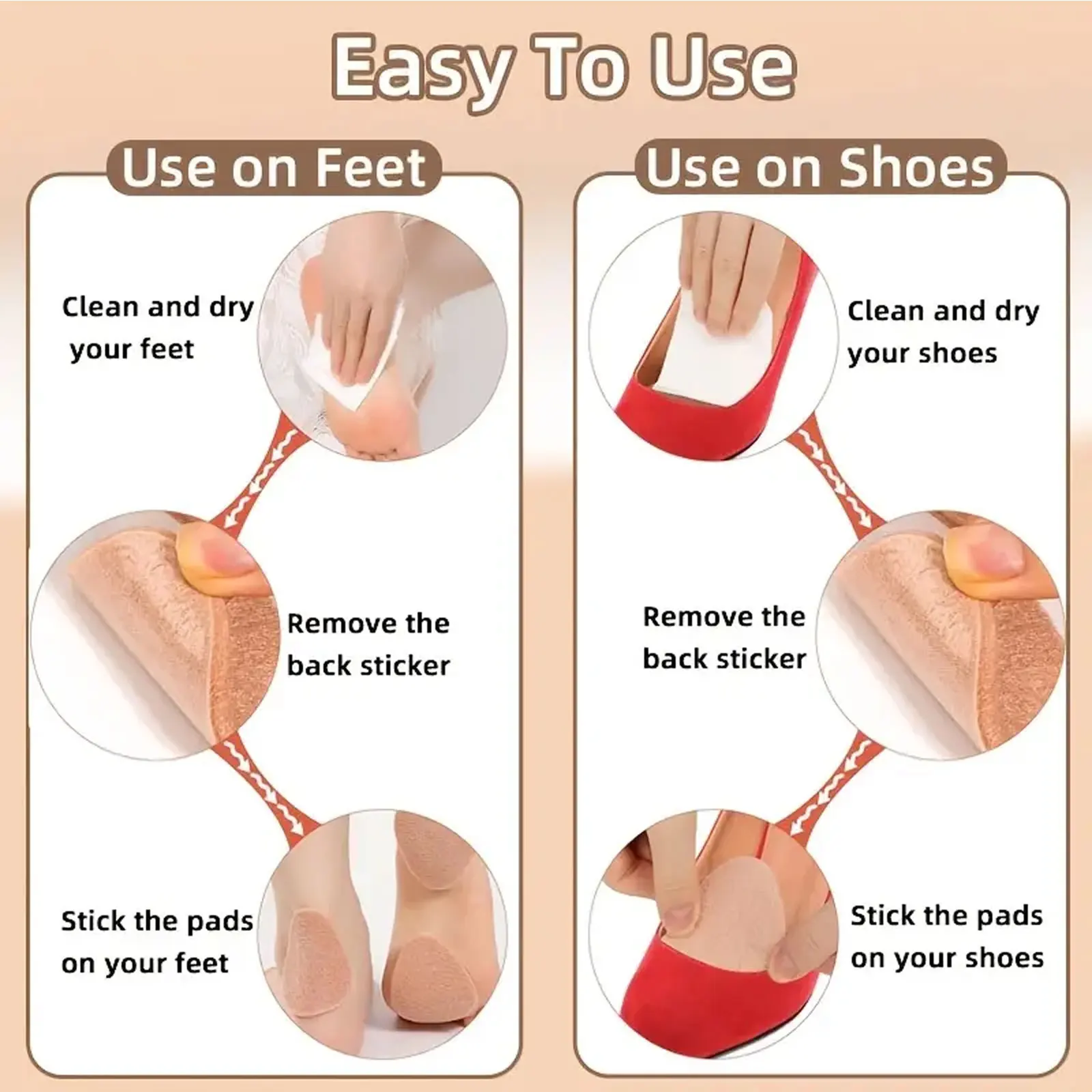 Cuscinetti in feltro metatarso Cuscinetti per inserti per piedi Palla di cuscino per alleviare il dolore Adesivo per avampiede e suola per uomini e donne Spessore 1/5 pollici