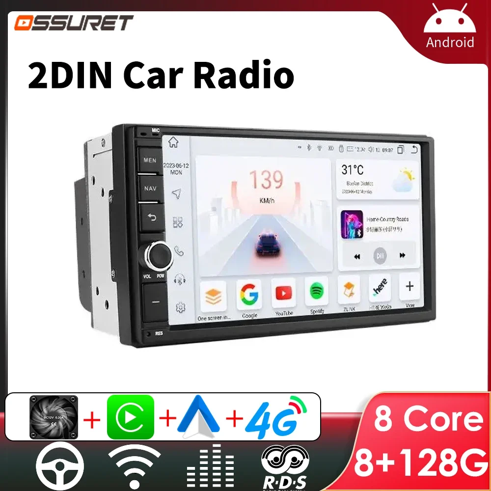 7862 2din Android Car Multimedia Radio Universal Player Car Radio Video Carplay GPS 7inch Car Audio Touch Screen WIFI Octa Core