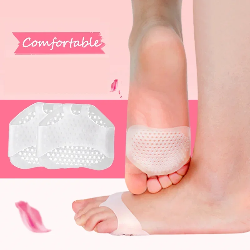 2 sztuk silikonowe wkładki śródstopia przedniej części stopy Separator palców stopy ulga w bólu wkładki ortopedyczne masaż stóp wkładki pielęgnacja stóp skarpetki narzędzie