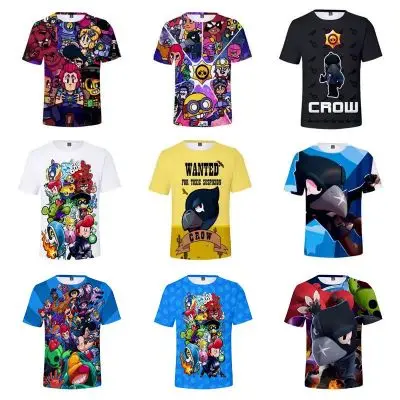 Camiseta de Juego de Anime para niños y niñas, ropa de verano para niños, moda linda, Crow Spike, 3d, Tops, ropa para adolescentes