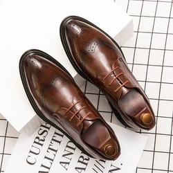 Calçado de couro masculino, Oxfords de cavalheiro, artigos de luxo, moda casual, formal, negócio, vestido de noiva, Primavera, 2022