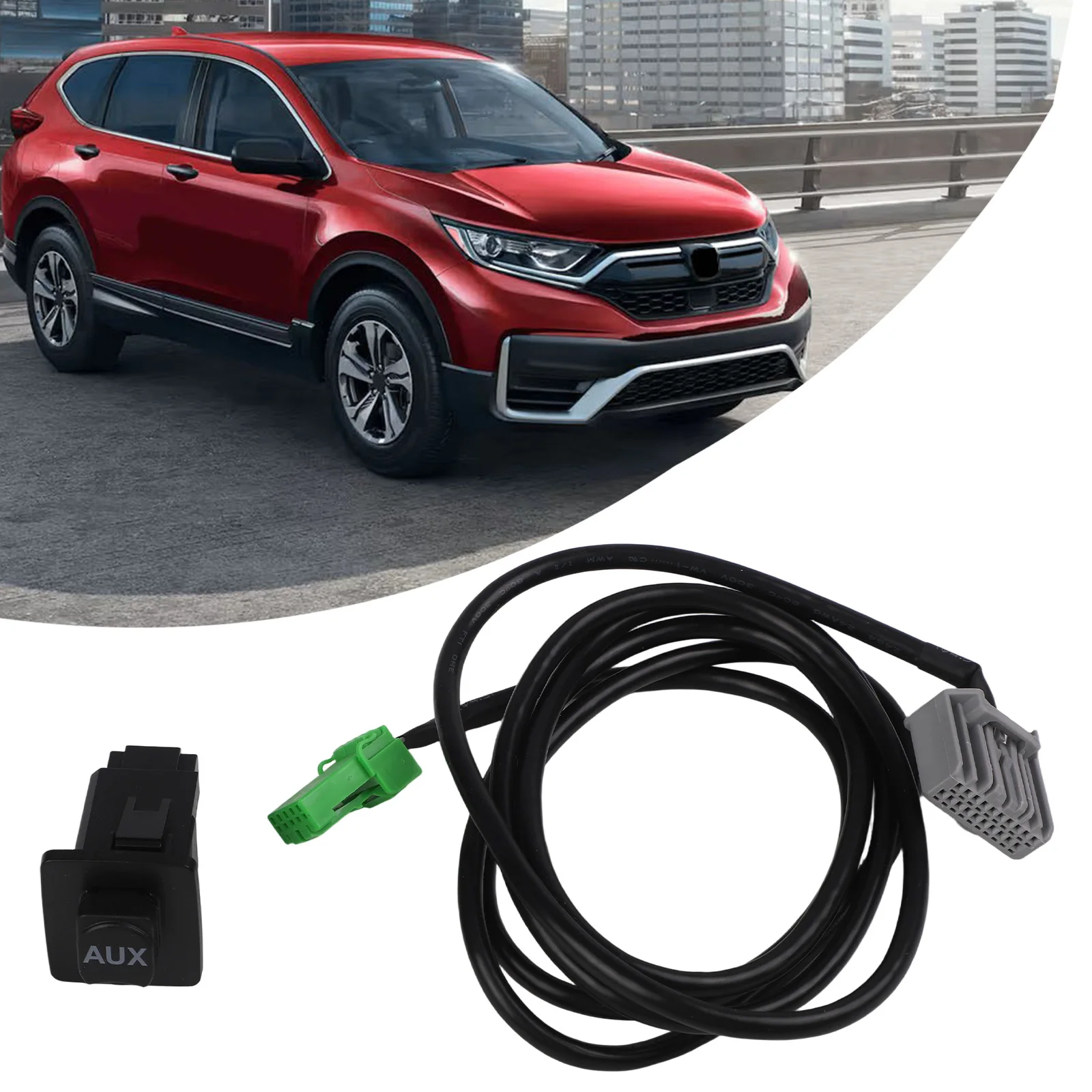 Auxiliary Stereo Socket Black 20Pin Cable Non-deformable Design 150CM Cable Length ABS Material Car Audio Upgrade