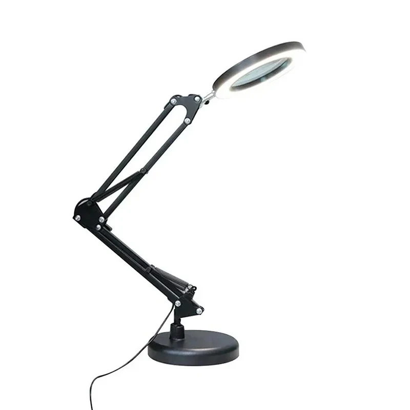 LED Magnifying Glass 8X with Clamp 3 Color Modes Adjustable Swivel Arm Lighted Magnifying Glass Desk Lamp for Repair Craft Work