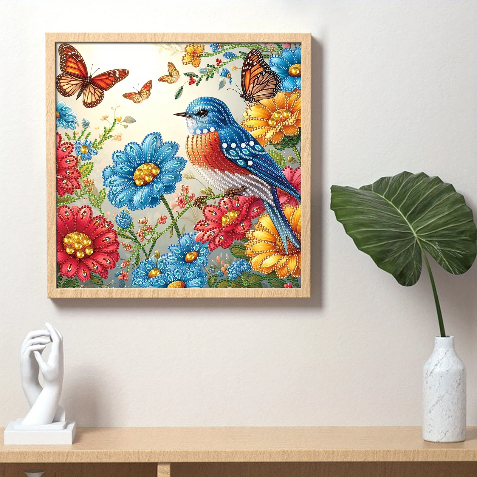 DIY الزهور والطيور 5D شكل خاص الماس الفن أطقم للمبتدئين ، الماس الفن اللوحة مجموعات للمنزل جدار الديكور هدية
