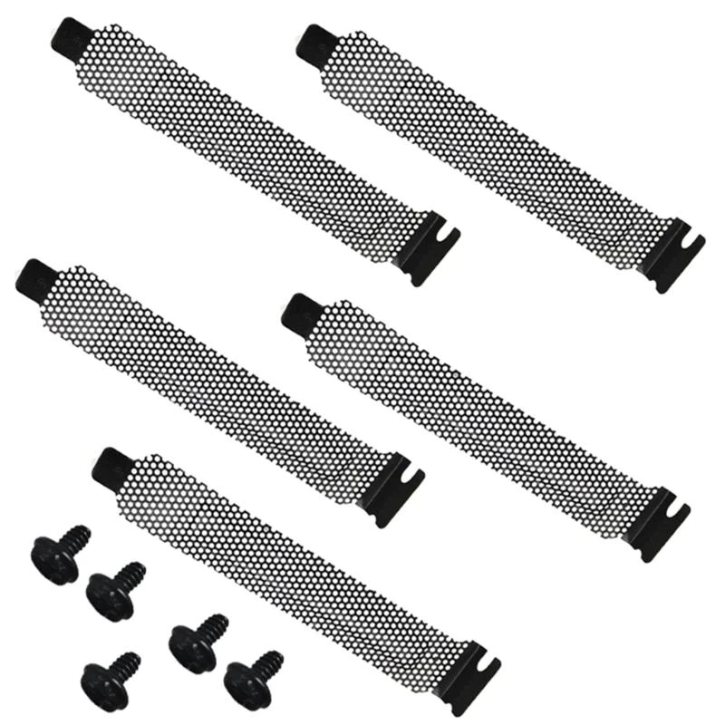 

B95C 5 Pieces PCI Slot Cover Hard Steel Dust Filter Blanking Plate Vented Slot Covers