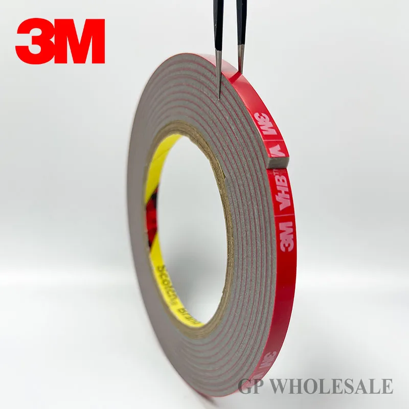 

2.3mm thick, 6mm wide x 3Meter 3M VHB 4991 Double Sided Foam Mounting Tapes for Many Surface, Glass, Metals, Car Parts