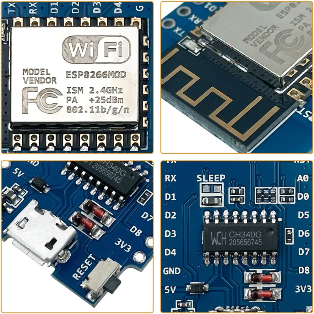 D1 Mini NodeMCU ESP8266 ESP-12F WiFi Development Board, Compatible with Arduino & WeMos, IoT DIY Module