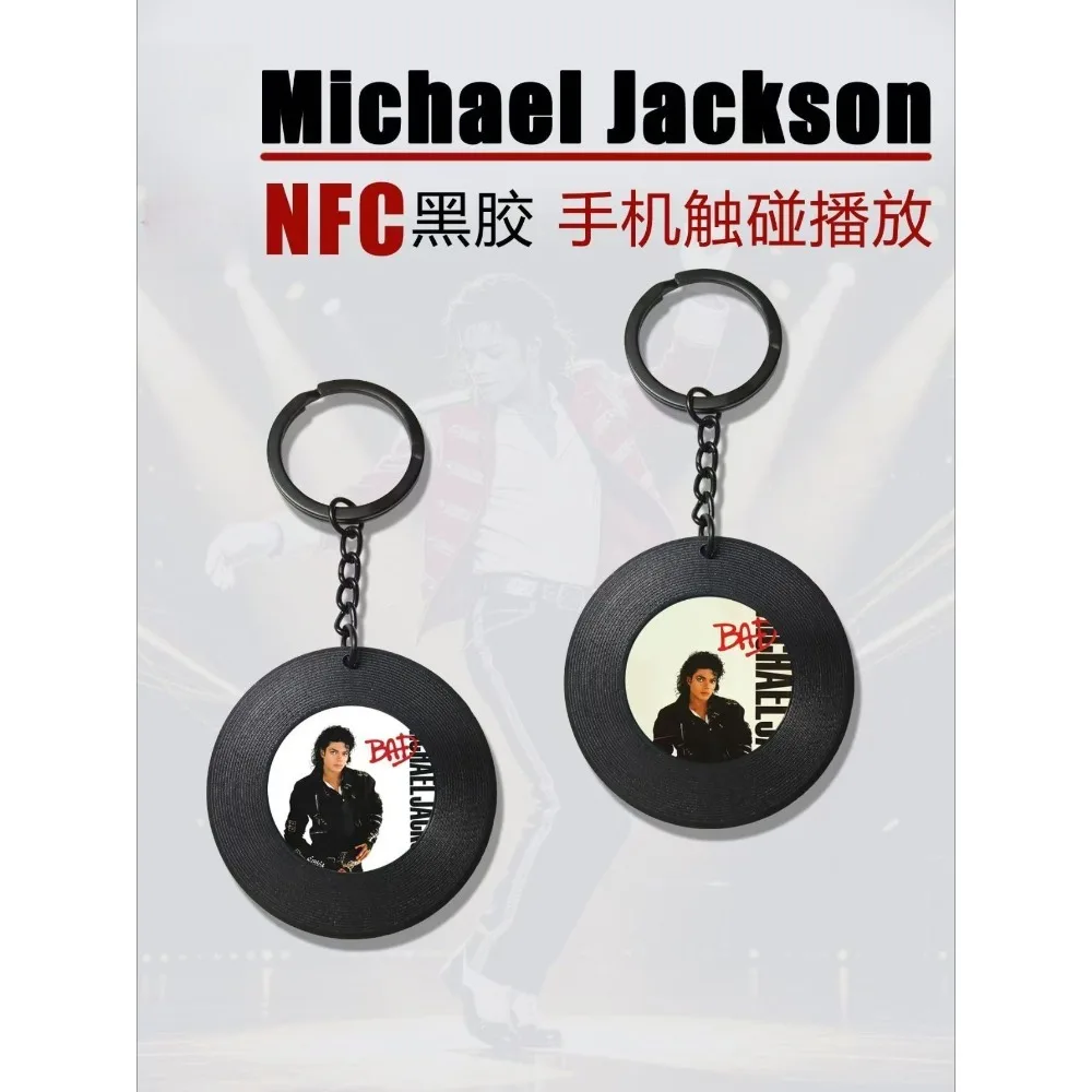 Michael Jackson NFC Vinyl Keychain Charm, Celebrity Merchandise for Fan Support, Made of Acrylic, Free Shipping