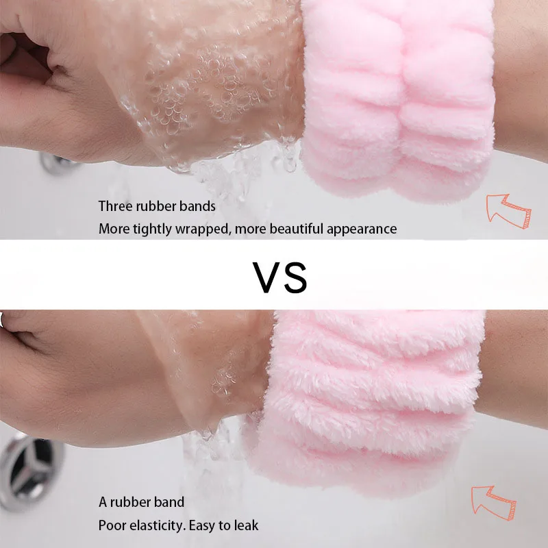 WYBU 2Pcs/set  Washing Face Spa Bracelet Women\'s Sports Wrist With Headband Waterproof Hand Wash Wrist Protector Handmade Makeup