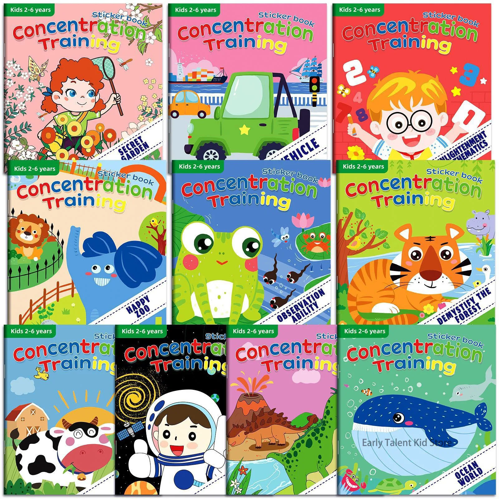 

2 Volume Kawaii Stickers Stationery Sticker Book School Cute Paper Children's Enlightenment Baby Early Education Gifts Toys