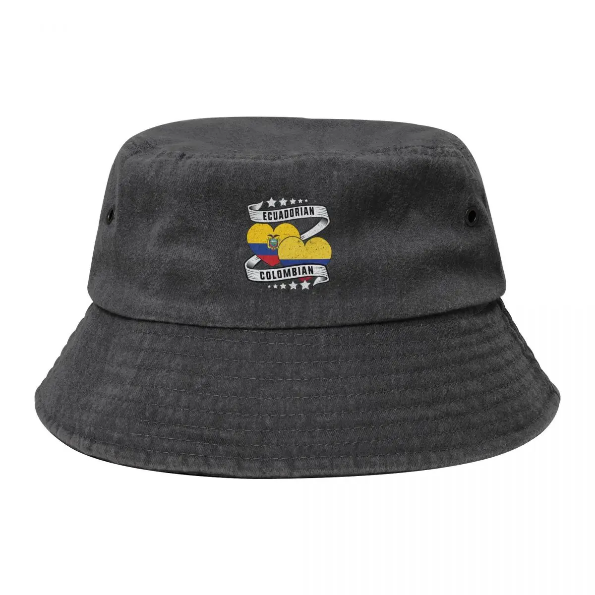 

Colombian Ecuadorian flag shirt Half Ecuadorian and Half ColombianCap Bucket Hat Rave hard hat Vintage Mens Caps Women's