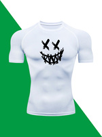 SportsRunning Trends Fitness Clothing Trends Cool Trends Multifunctional Joker Evil Expression Printed Shirt Quick BreathComfort