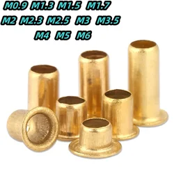 50-500 Pieces of Copper Alloy Hollow Rivets, Metal Tubular Rivets M0.9 M1.3 M1.5 M1.7 M2 M2.3 M2.5 M3 M3.5 M4 M5 M6