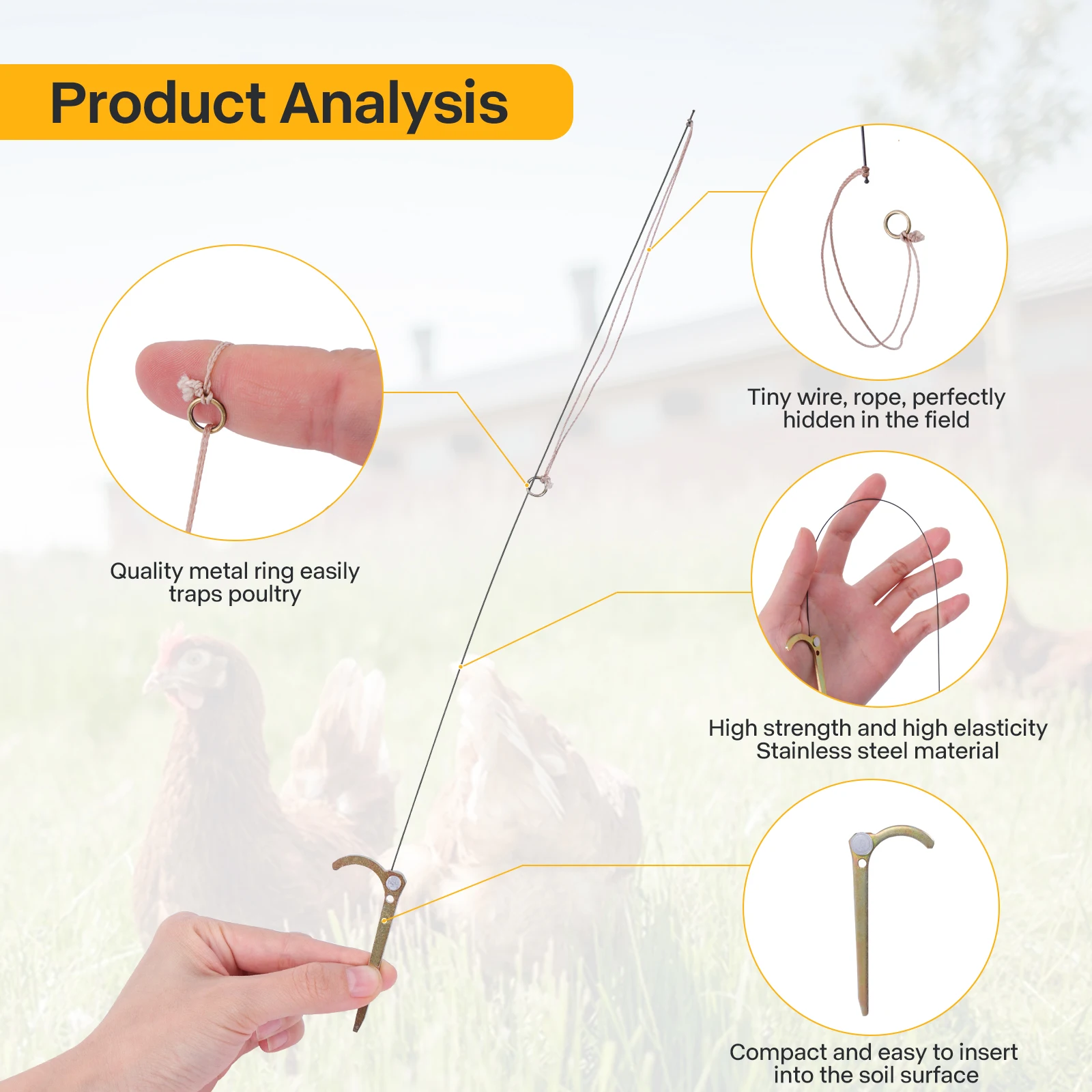 مصيدة الطيور المهنية للدجاج الدراج البرية بطة الحليب مالارد ربط أقدام الطيور لن تؤذيهم