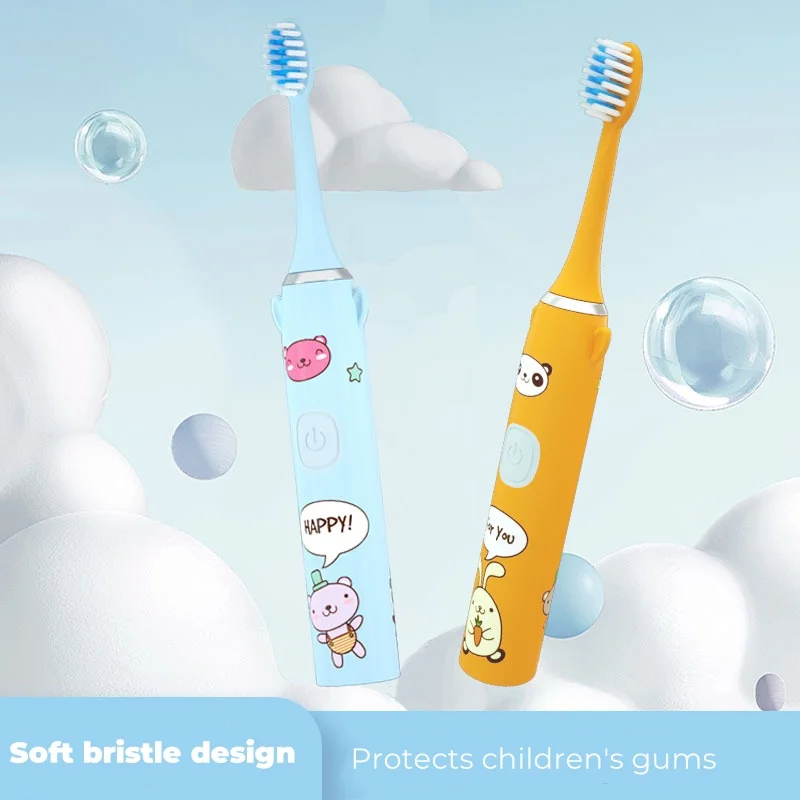 Sonic Electric Toothbrush Children\'s Model Kids Small Brush Head USB Charging Flush Scaler Soft Bristles Intelligent Scaling