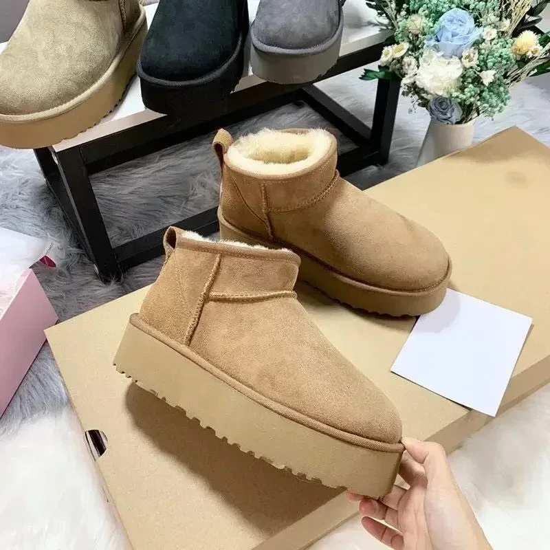 2026 Nuevas botas clásicas de plataforma Ultra Mini, zapatillas de piel de ante y lana cómodas para invierno para mujer ‮ 34-53 Uova SeziS